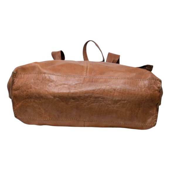 Nina Kendosa Paris Leather Tote Camel Brown Unstructured Shouldered Bag 16" - Picture 6 of 15